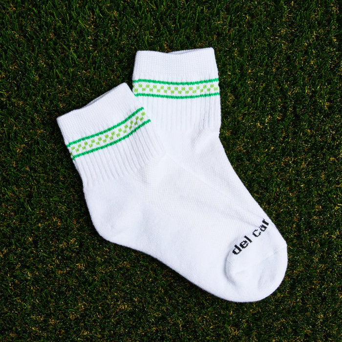 Del Campo Green Checkered Stripes golf socks