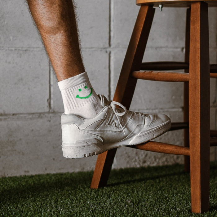 Del Campo Green Smiley golf socks