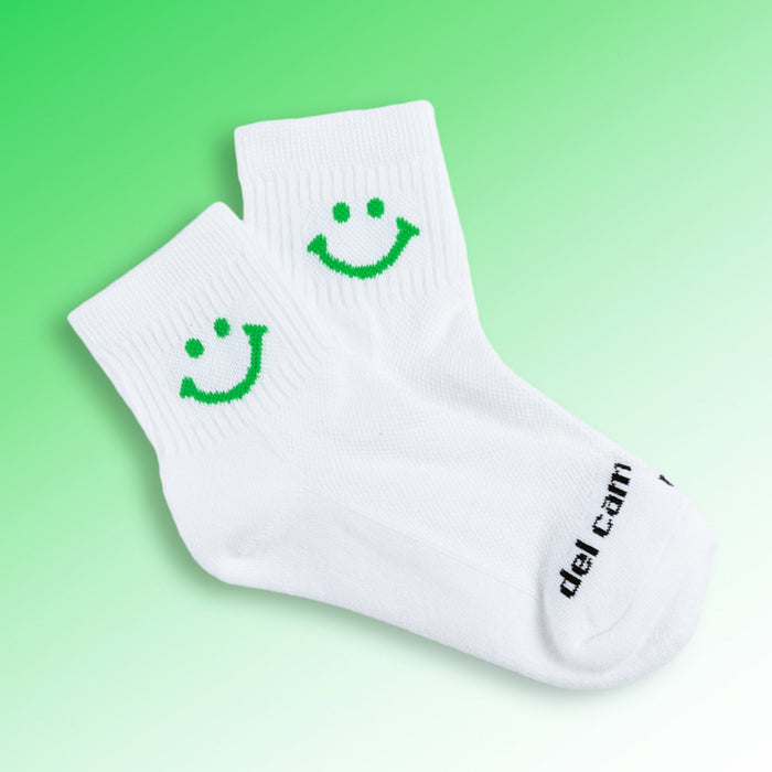 Del Campo Green Smiley golf socks