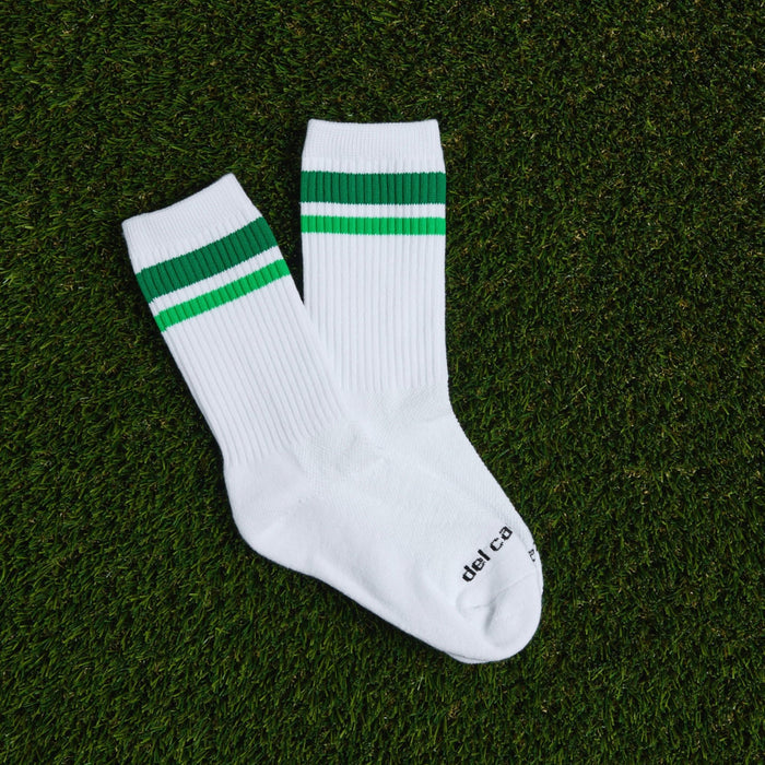Green Stripe Crew Socks - del campo