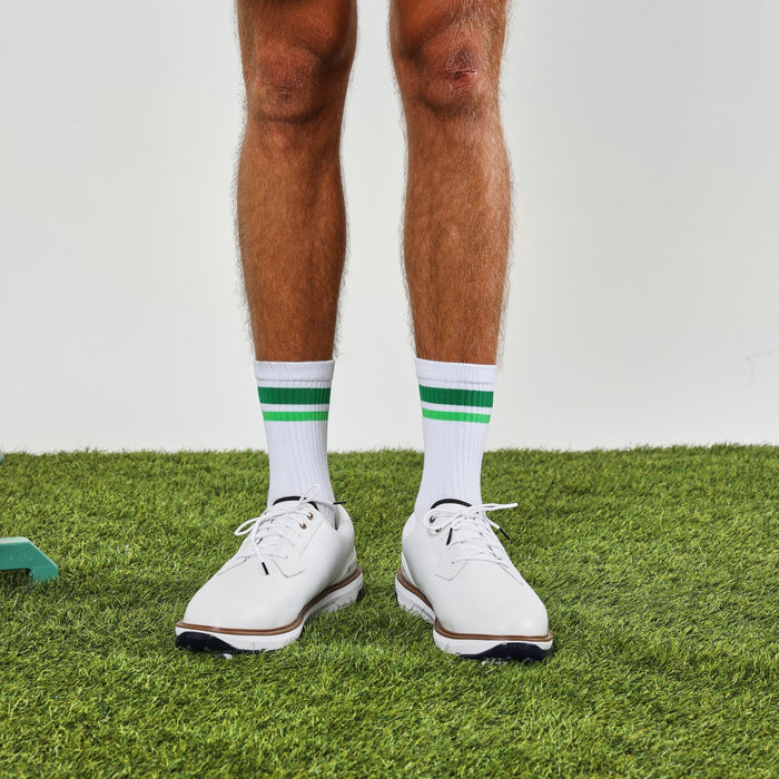 Green Stripe Crew Socks - del campo