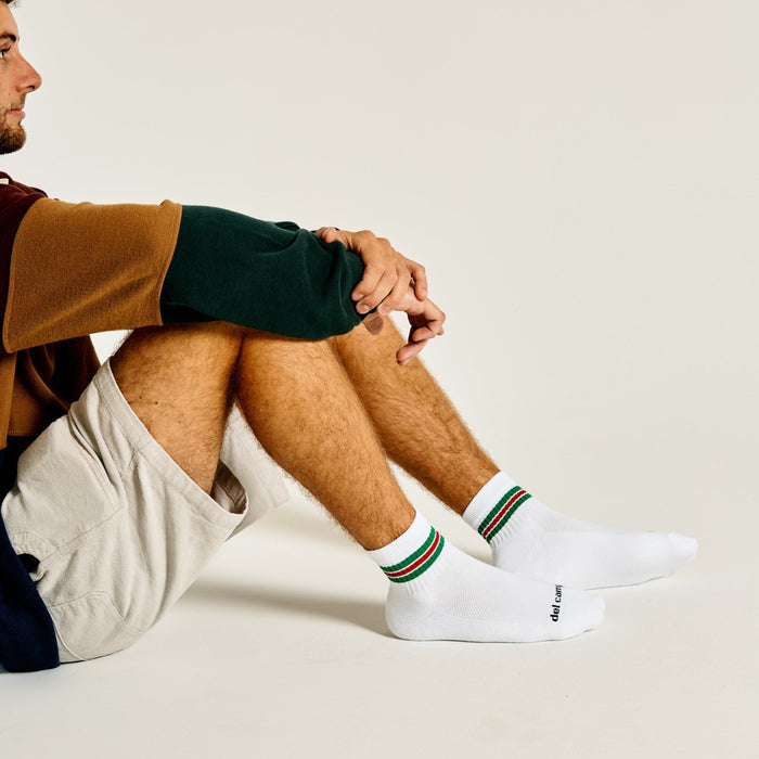 Del Campo Green/Red Stripe golf socks