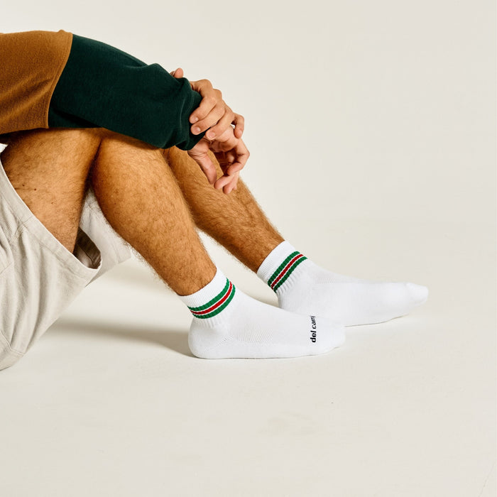 Del Campo Green/Red Stripe golf socks