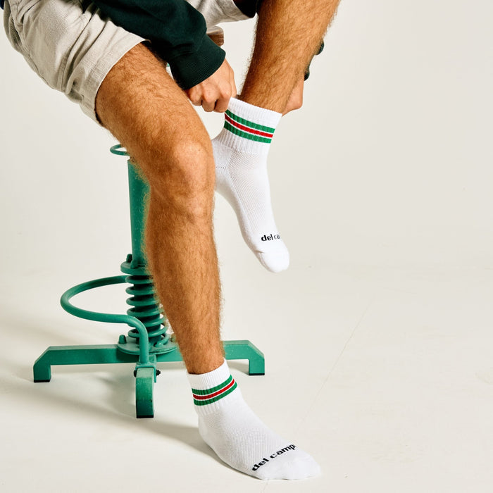 Del Campo Green/Red Stripe golf socks