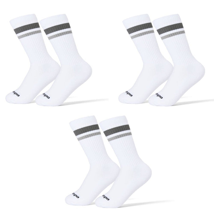 Del Campo Grey Stripe Crew 3-Pack golf socks