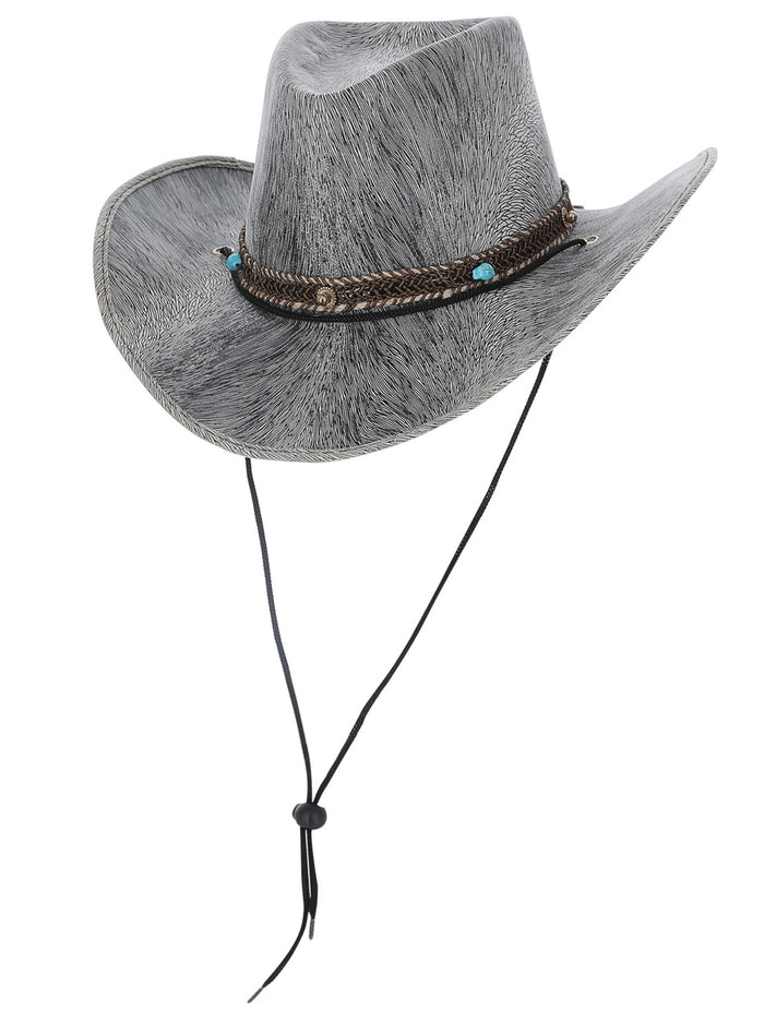 Grey Western Distressed Cowboy Hat