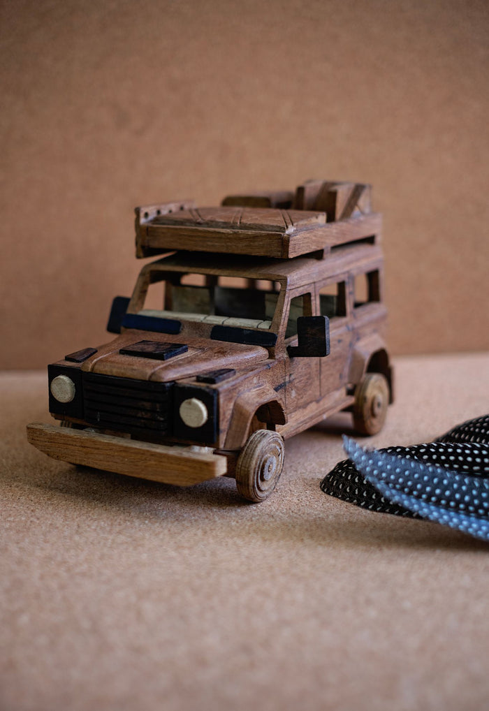 Hand Carved Wooden Land Rover