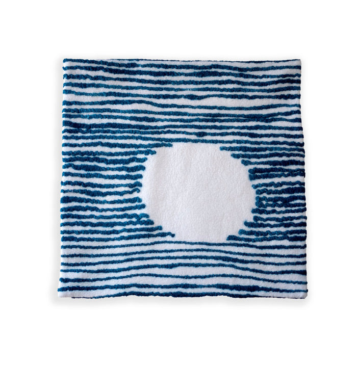 Hand Felted Teal Full Moon Pillow Cover