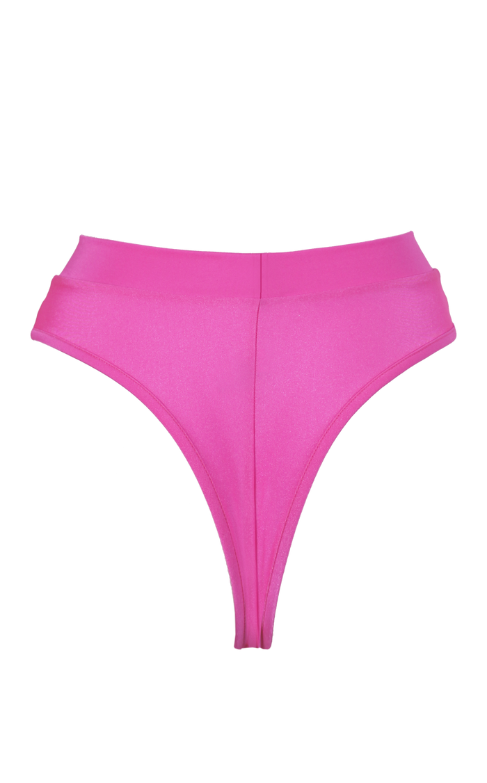 High-Cut Bottom 1/2 Mesh / BOND NEON PINK - EXES LINGERIE