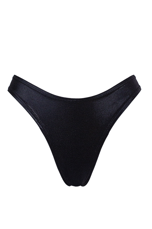 High-Cut Hologram Bikini Bottom /LULY POLE BLACK HOLO - EXES LINGERIE