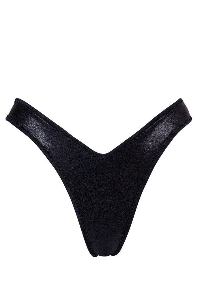High-Cut Rave Holographic Bottom / LULY Holo Black,BOTTOMS - EXES LINGERIE