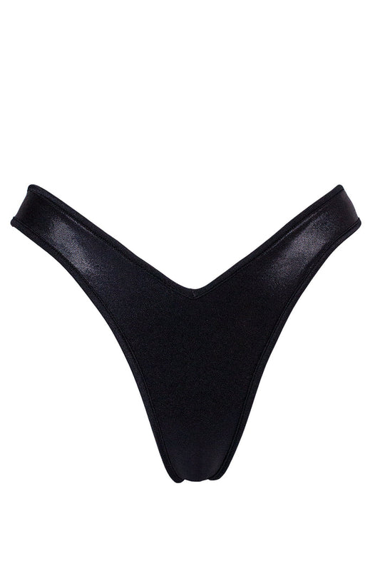 High-Cut Rave Holographic Bottom / LULY Holo Black,BOTTOMS - EXES LINGERIE