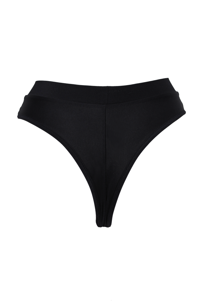 High-Waist Bikini Bottom / BOND BLACK - EXES LINGERIE
