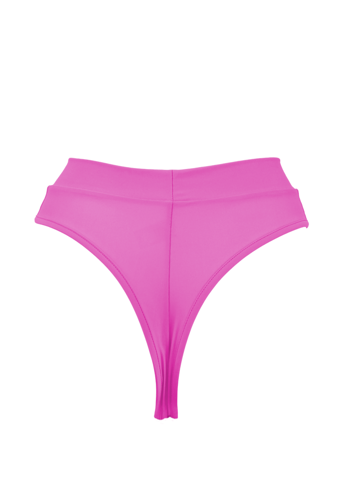 High-Waist Bikini Bottom / BOND NEON PINK - EXES LINGERIE