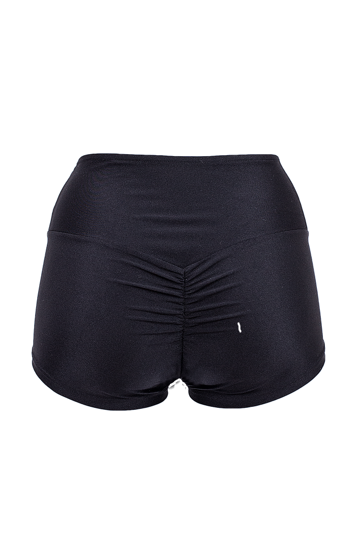 Athletic Shorts Scrunch Butt / SHORT RUCHED BACK / Black - EXES LINGERIE