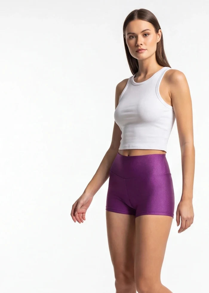 Athletic Shorts Scrunch Butt / HIGH WAISTED SHORTS RUCHED BACK / GRAPE,BOTTOMS - EXES LINGERIE