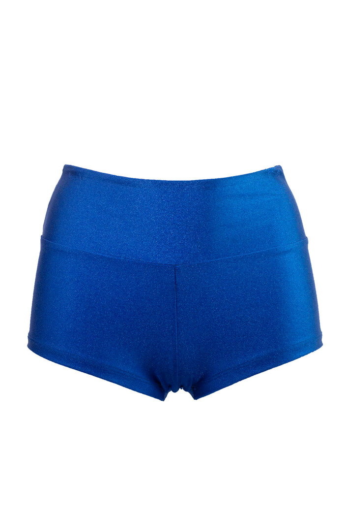 Athletic Shorts Scrunch Butt / HIGH WAISTED SHORTS RUCHED BACK / ROYAL BLUE,BOTTOMS - EXES LINGERIE