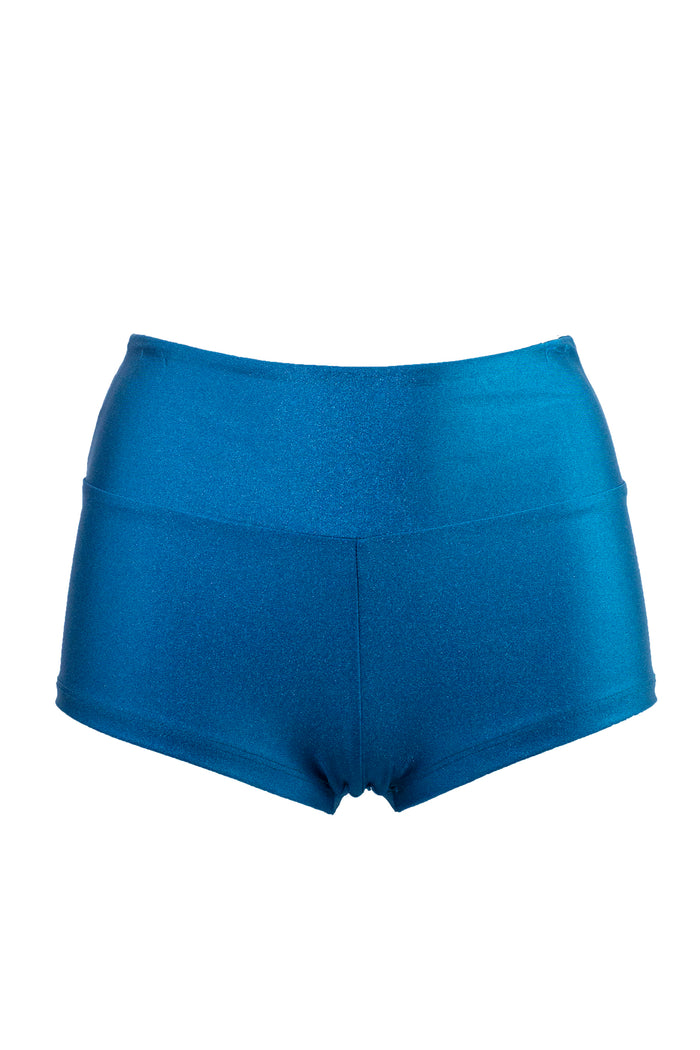 Athletic Shorts Scrunch Butt / HIGH WAISTED SHORTS RUCHED BACK / TEAL,BOTTOMS - EXES LINGERIE