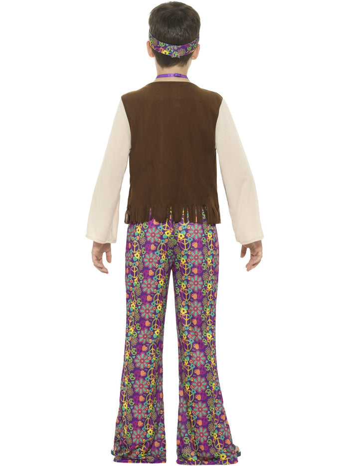 Hippie Boy Costume, with Top, Attached Waistcoat