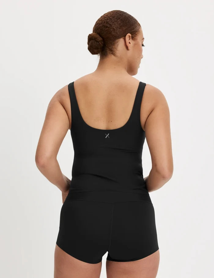 | Front view of model highlighting the coverage and fit | Black
