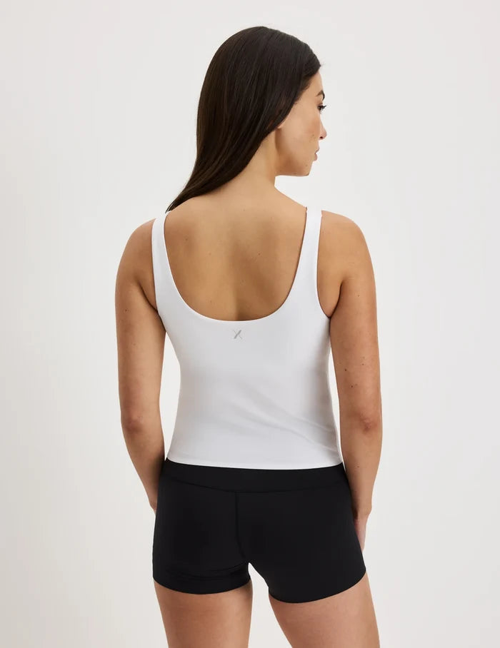 | Front view of model highlighting the coverage and fit | Bright White