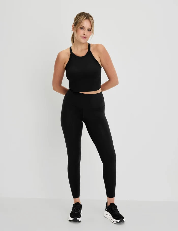 | Front view of model highlighting the coverage and fit | Black