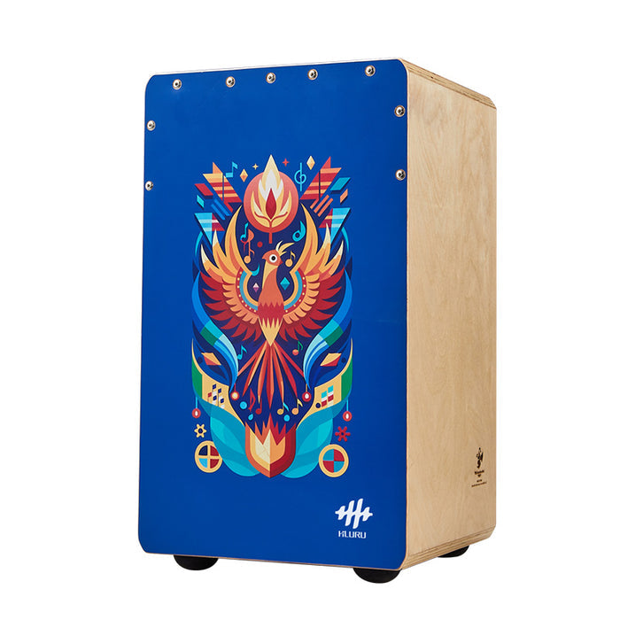 Hluru Chinese Ash Cajón 42CN Gray Blue Teenager Series for Spiritual Practices - Vermilion Bird