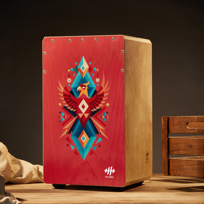 Hluru Chinese Ash Cajón 42CN Hibiscus Rosa Teenager Series for Yoga - Vermilion Bird