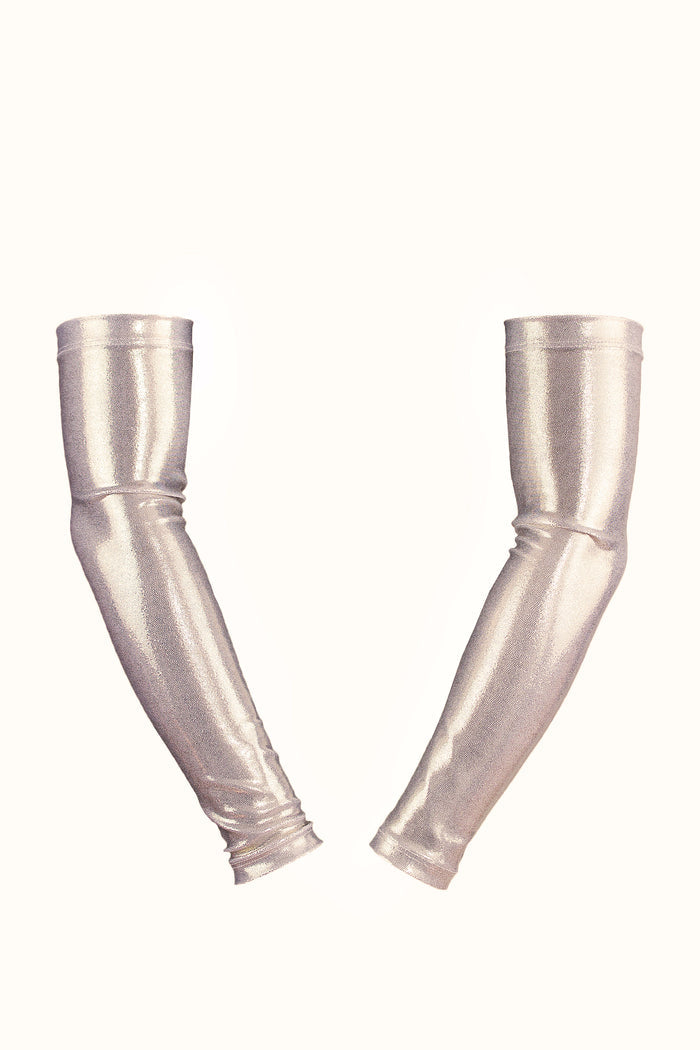 Holographic Arm sleeves /WHITE GOLD HOLO,SKIRTS & PANTS - EXES LINGERIE