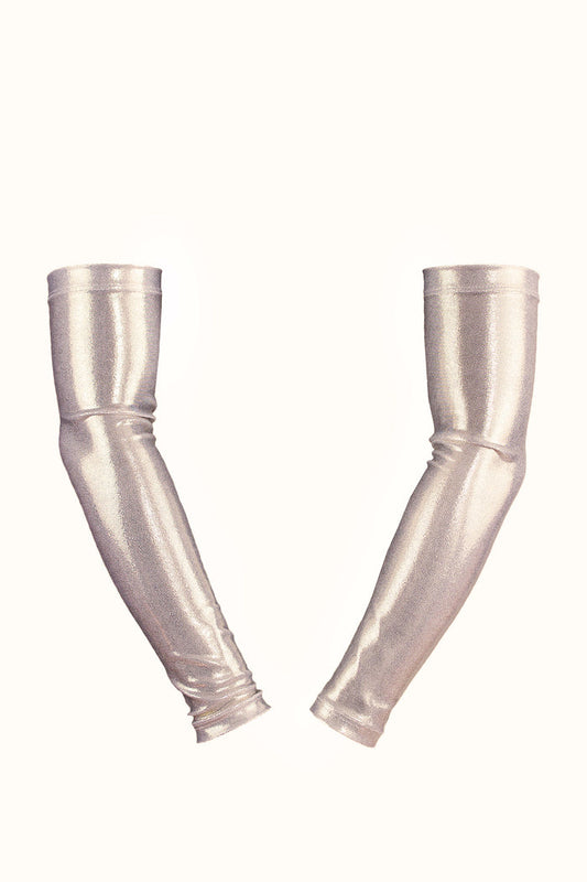 Holographic Arm sleeves /WHITE GOLD HOLO,SKIRTS & PANTS - EXES LINGERIE