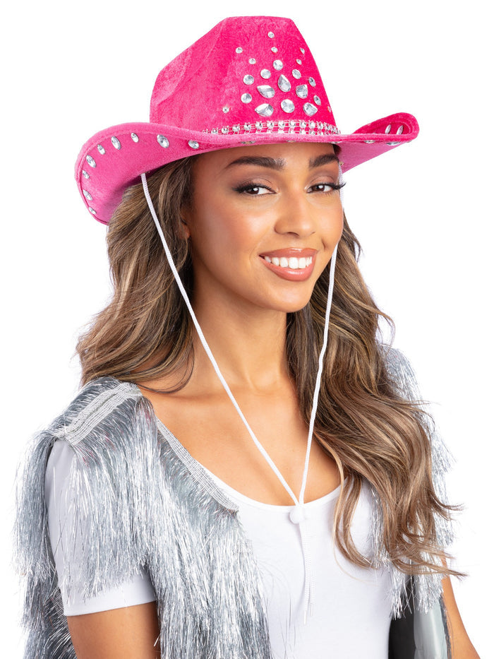 Hot Pink Rhinestone Cowboy Hat