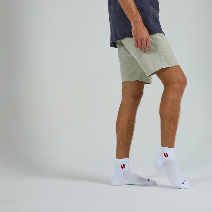 Del Campo Indiana Hoosiers golf socks on a male model in studio