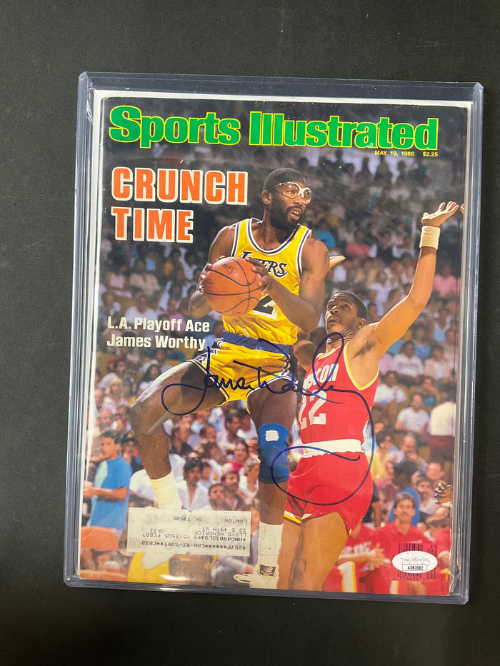 James Worthy Sports Illustrated NBA JSA Certified Auto Los Angeles Lakers 1986