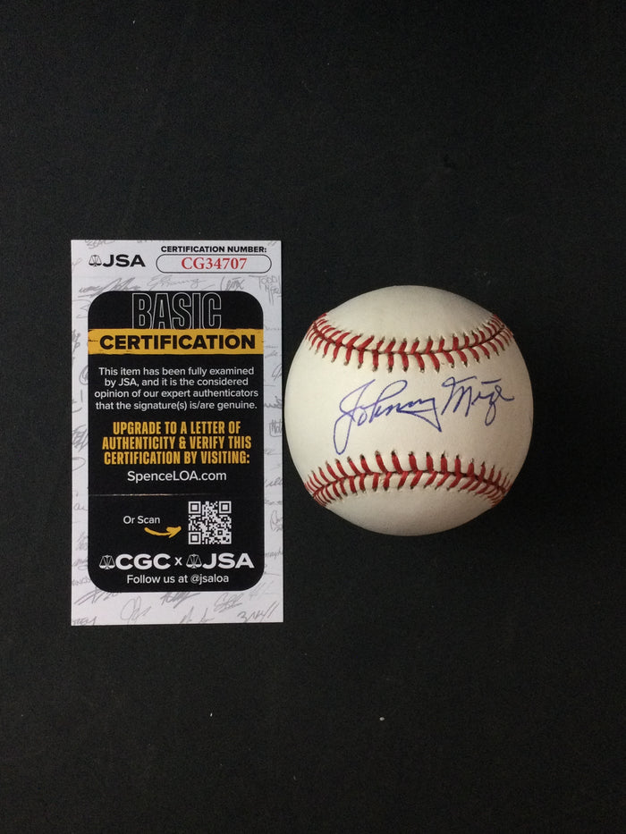 Johnny Mize SIGNED Baseball Cardinals/Yankees HOF JSA Certified