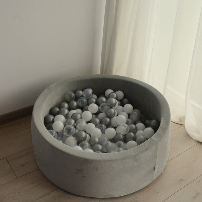 Joy Baby Alexander Grey Round Ball Pit with Ball Package