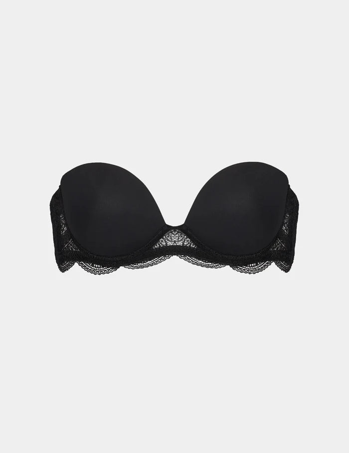 | View of Karma Strapless Bra shown front-facing against a light gray background | Black