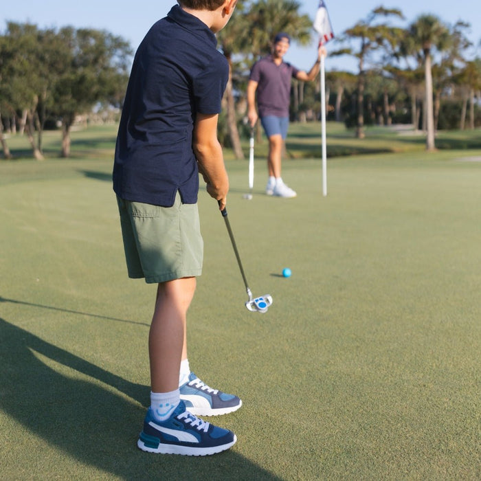 Del Campo Kids Blue Smiley golf socks
