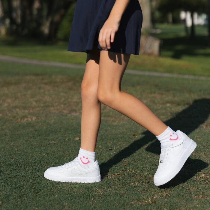 Del Campo Kids Pink Smiley golf socks