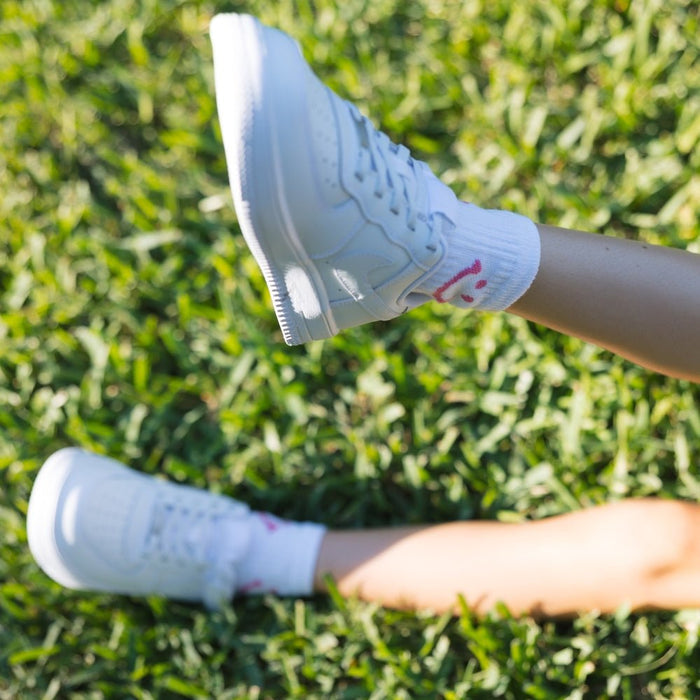 Del Campo Kids Pink Smiley golf socks