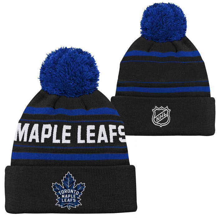 Kids Toronto Maple Leafs 3rd Logo Alternate Jacquard Cuffed Knit Hat with Pom