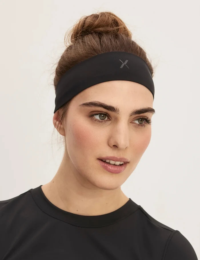 | Front view of model highlighting the coverage and fit | Black