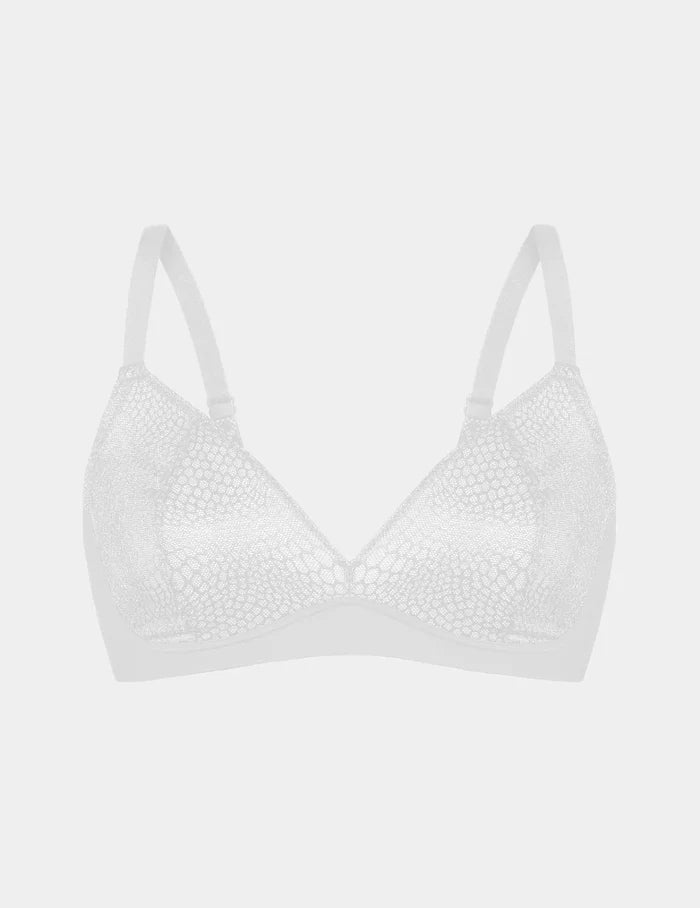| View of Lace Bra shown front-facing against a light gray background | White