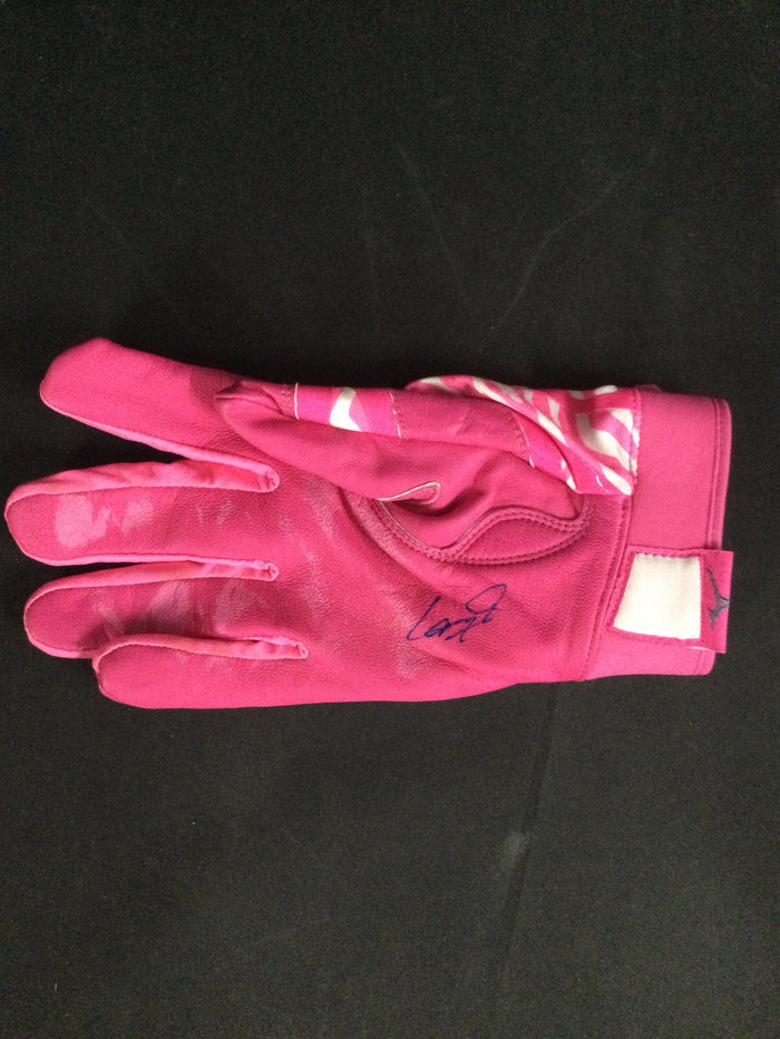 Lane Thomas Game Used (Mother's Day) Pink Batting Glove SIGNED Nationals