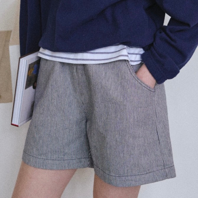 Le Bon Shoppe: City Shorts in Blue Stripe