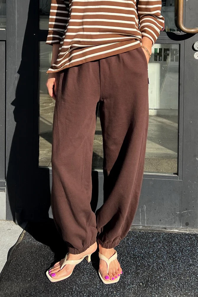 Le Bon Shoppe: French Terry Balloon Pants in Cocoa Bean