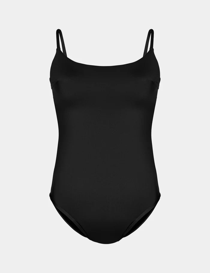 | Leakproof Classic One Piece Swimsuit shown front-facing against a light gray background | Black