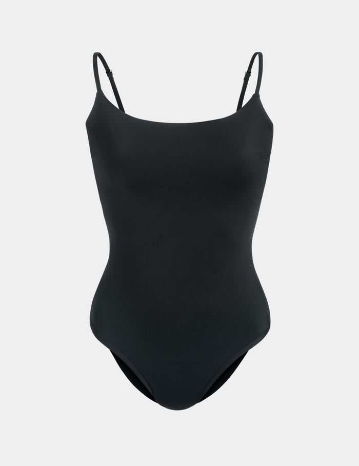 | Leakproof Sculpt Classic One Piece Swimsuit shown front-facing against a light gray background | Black