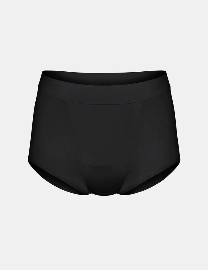 | Front view of model highlighting the coverage and fit | Black