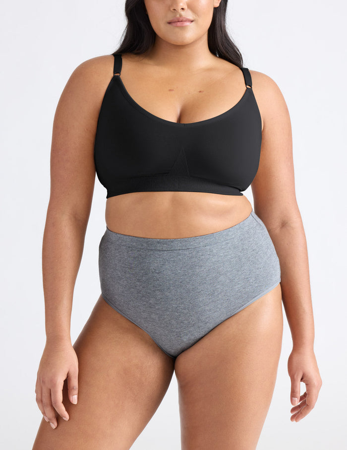| Front view of model highlighting the coverage and fit | Pepper