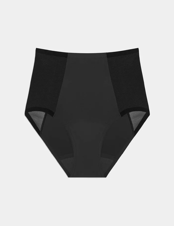 | Front view of model highlighting the coverage and fit | Black